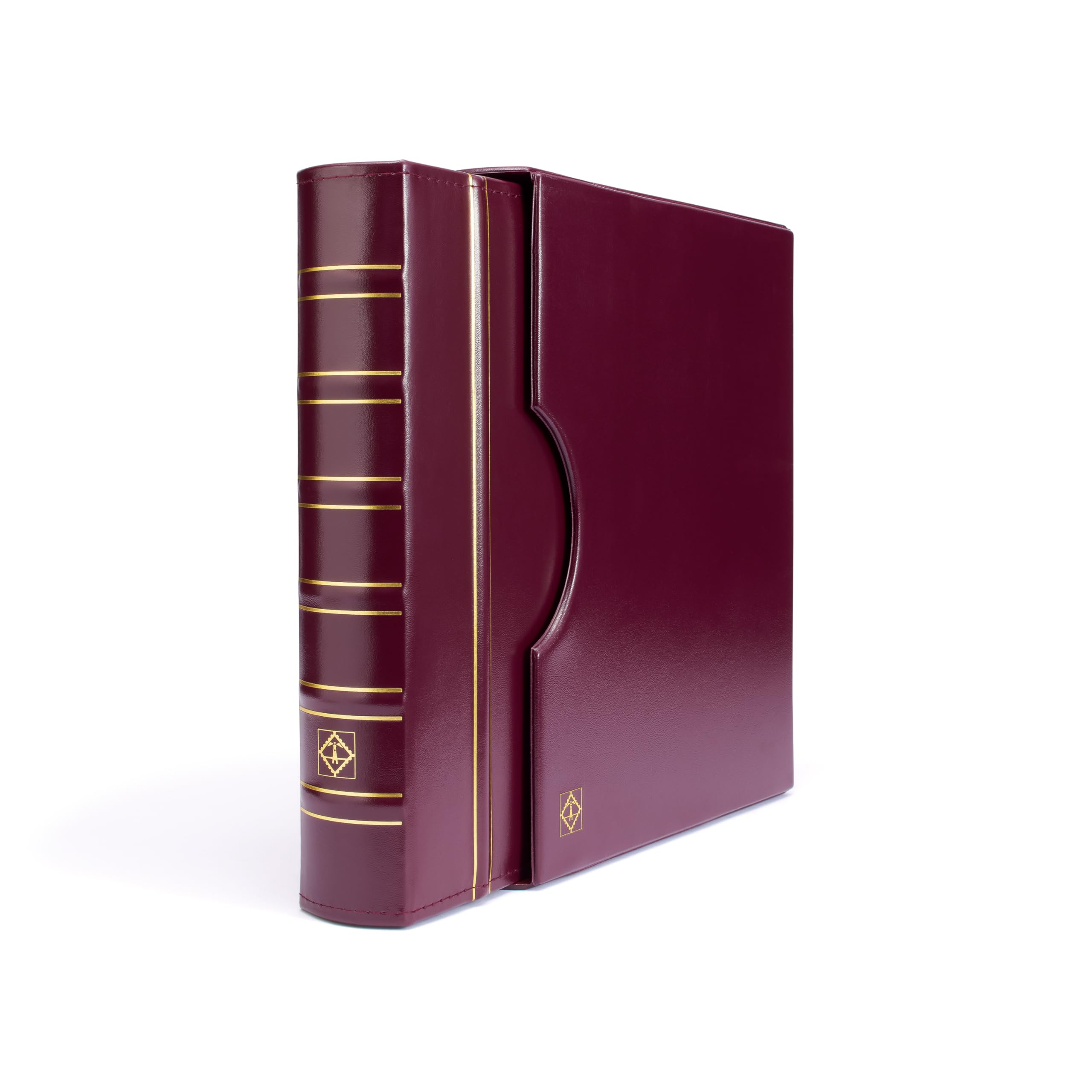 Leuchtturm 300787 Album per Monete Grande - Raccoglitore ad Anelli per l'autoprogettazione in Design Classico - Incluso Astuccio - Rosso