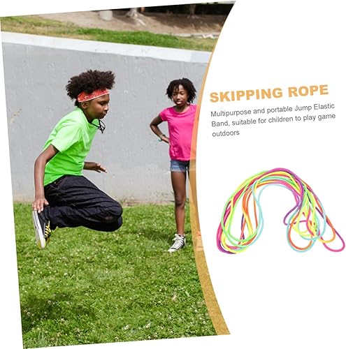 Miniatura 4 de HEALLILY 2Pcs Jump Rope Rubber Skipping Rope Elastic Fitness for Outdoor Exercise Coordination Training