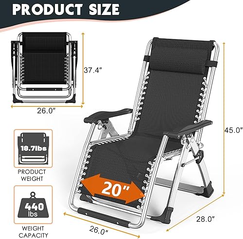 Miniatura 2 de MOPHOTO Cómoda silla plegable para sala de estar, silla reclinable plegable con colchón para interiores y exteriores, silla de ocio, sillas
