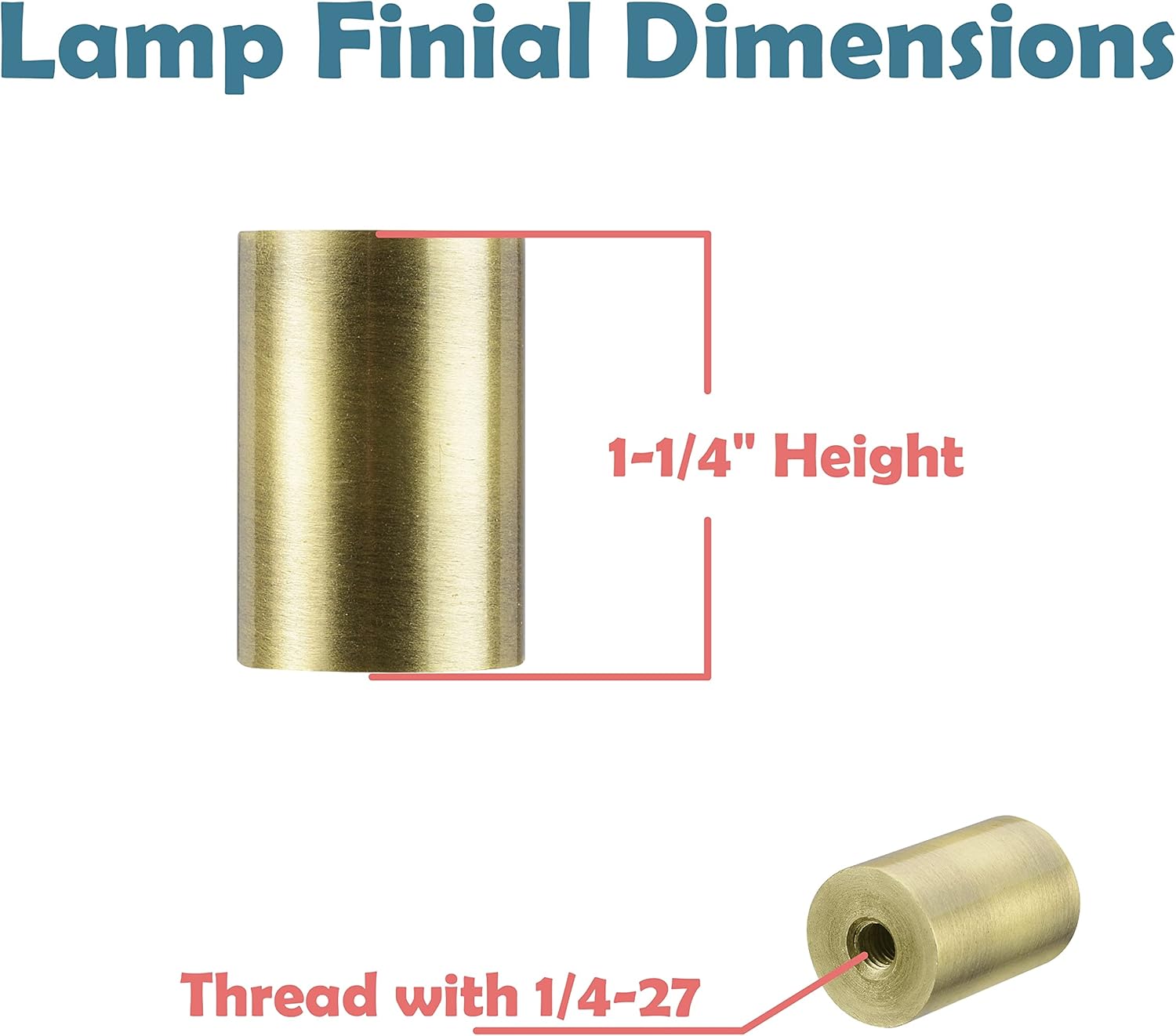 Aspen Creative 24019-42, Cylinder for Lamp Shade, Steel in Antique Brass Finish, 1-1/4" Height 2 Pack