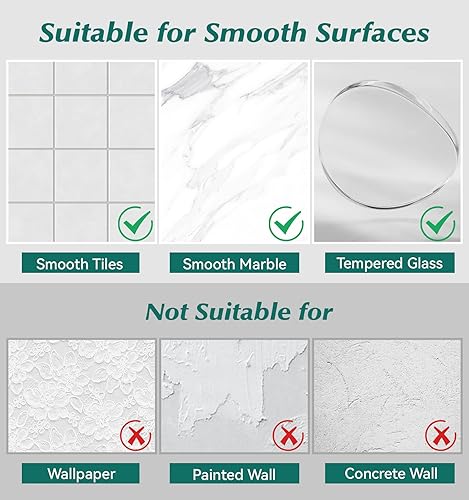 Miniatura 7 de Organizador de ducha de acrílico transparente adhesivo para baño, transparente, sin perforaciones, montaje en pared, almacenamiento para ducha