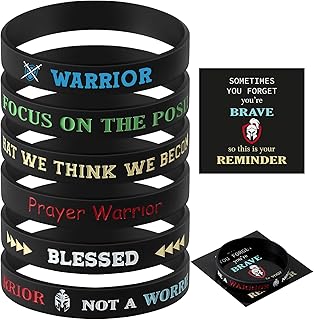 7 Pcs Men Motivational Wristbands Rubber Bracelets Motivational Silicone Bracelets with Inspirational Quotes Waterproof Black Rubber Band for Men Teens Brave Focus Inspirational Gift