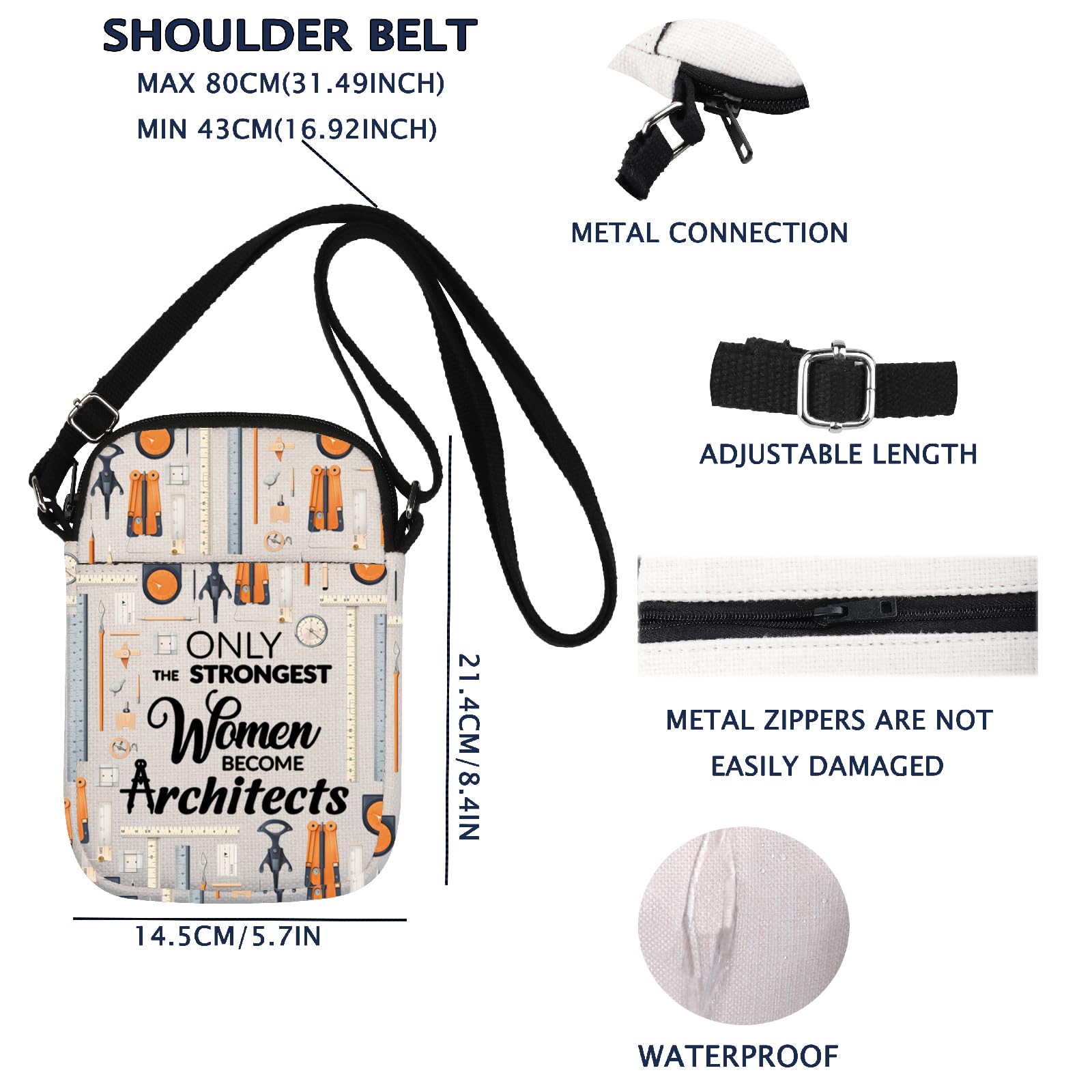 VAMSII Architect Crossbody Bag Architecture Gift Architect Gifts For Women Architecture