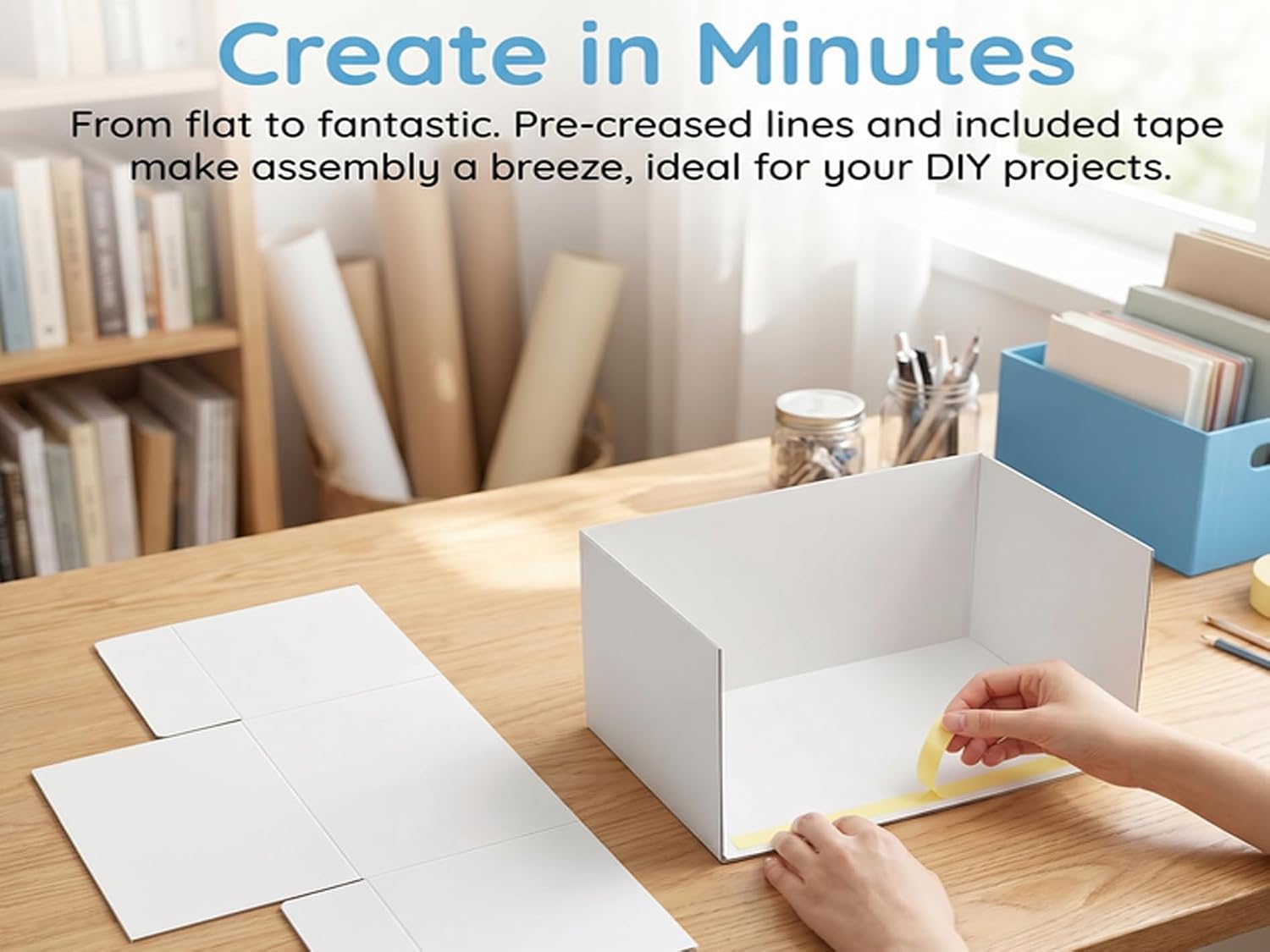 Diorama Box, Cardboard Diorama Kit, 13 x 8.7 x 8.3 Inch Display Box with Double-Sided Tape for School Project, DIY Crafts