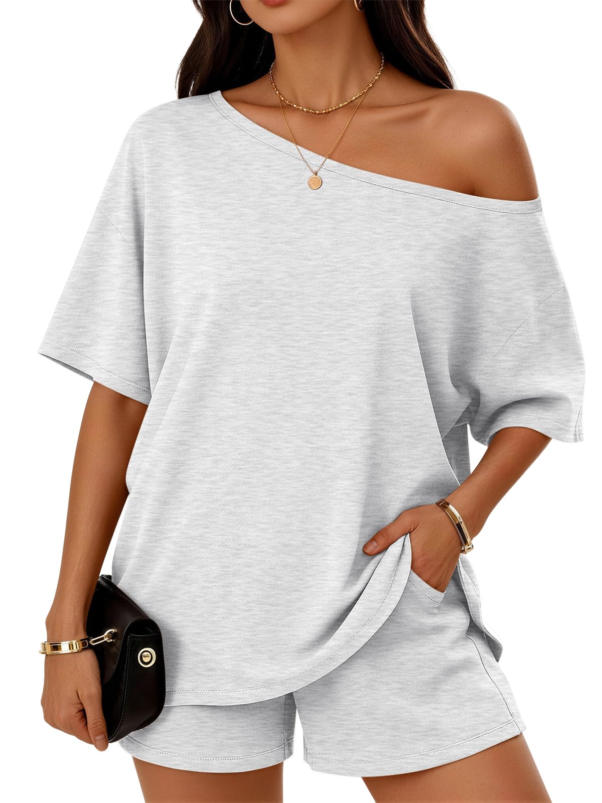 Trendy Queen Womens 2 Piece Summer Shorts Set Lounge Matching Two Piece Spring Beach Vacation Outfits 2026 Sweatsuits