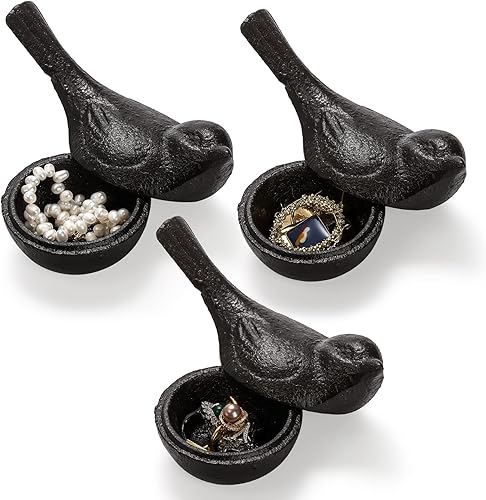 Vista 6 de Ocultador de llaves de hierro fundido, soporte para llaves de pájaros, adorno de estatuas de jardín pequeñas para exteriores, figura de repuesto