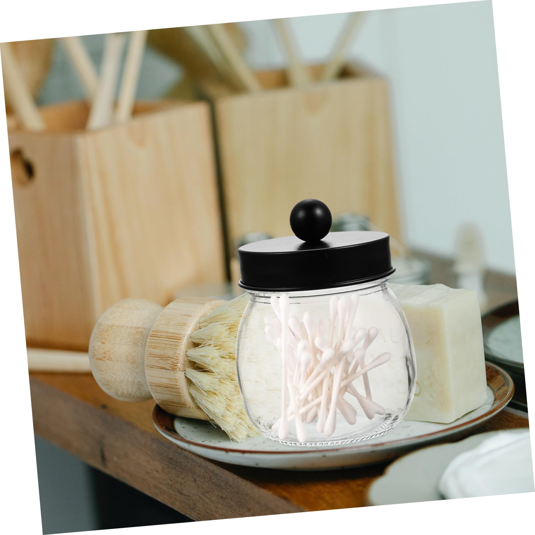 SHOWERORO 3stücke Vorratsdosen Mit Deckel Aufbewahrung Für Wattestäbchen Wattepads Und Baumwollbällchen Badezimmer Organizer Für Kosmetische Utensilien Und Accessoires