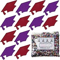 Vista 95 de Confeti Grad Cap Negro, Púrpura Combo - 2 bolsas de media onza (1 oz) (8400/8412)