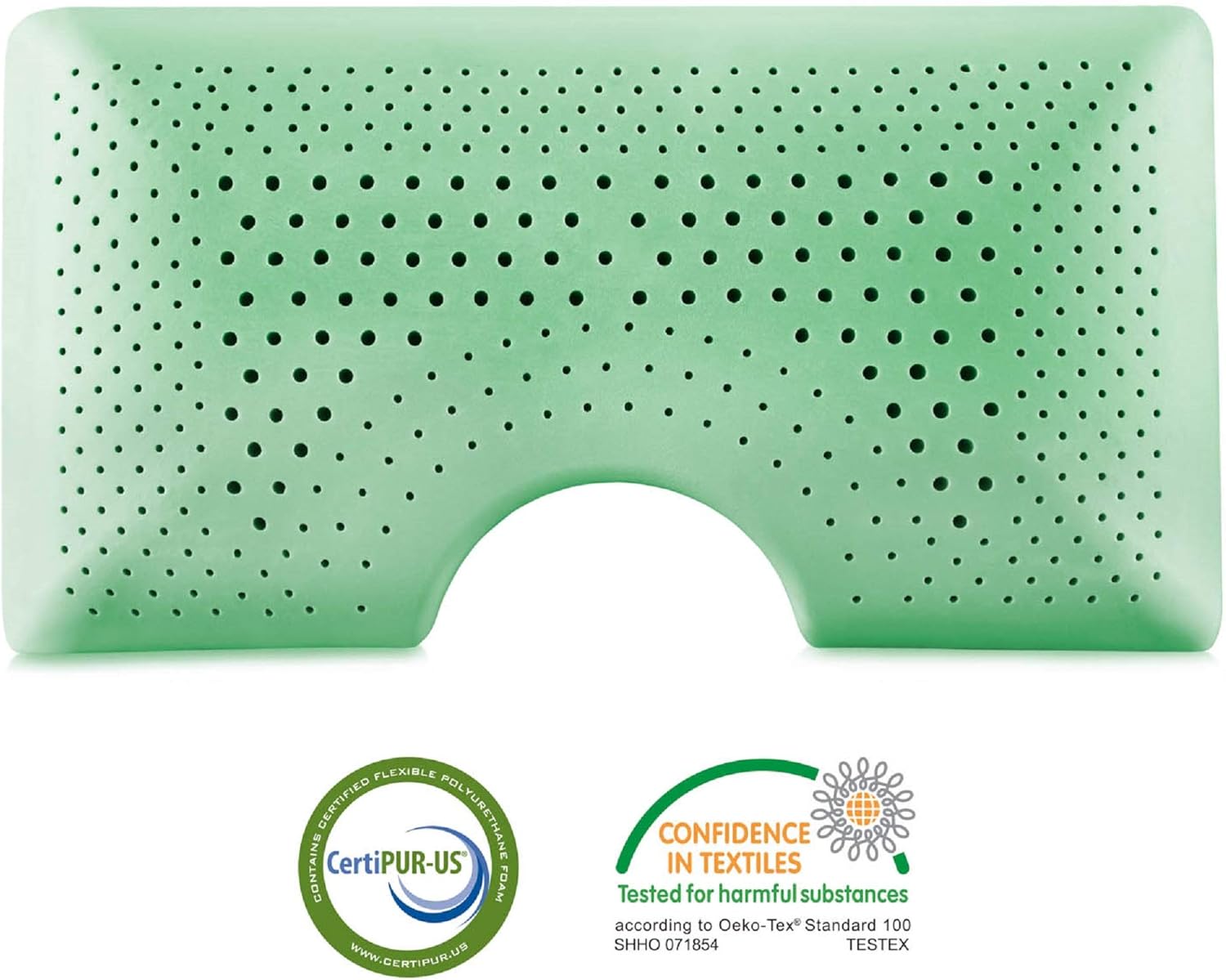 Queen Green Memory Foam Pillow with Peppermint Infusion