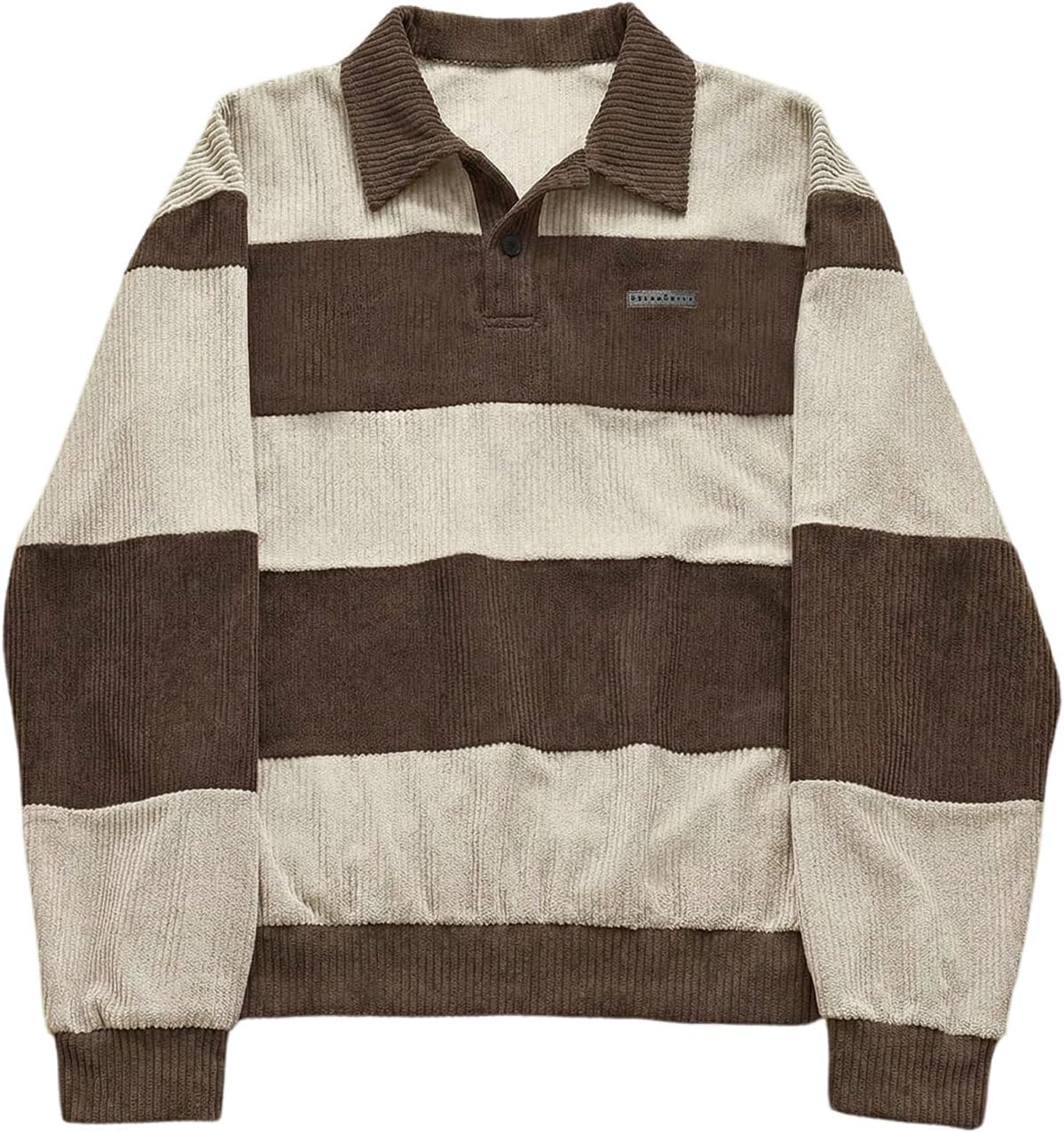 SOLY HUX Men's Color Block Oversized Sweatshirt Collared Pullover image 4