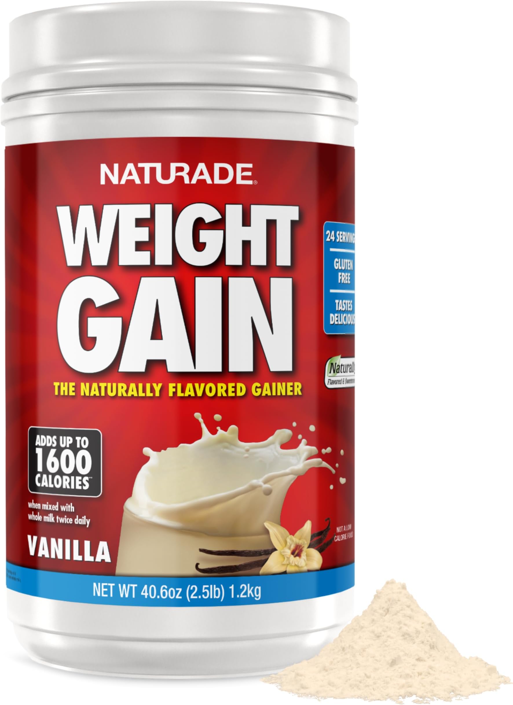 Naturade Weight Gain Instant Nutrition Drink Mix in Vanilla Flavour - 38.94oz
