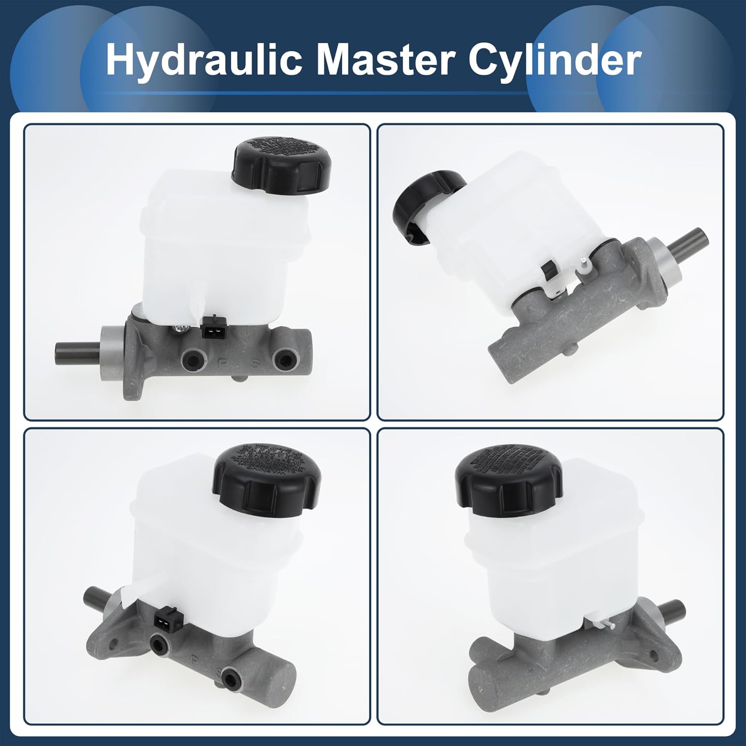 Brake Master Cylinder Reservoir No.585103K300 for Hyundai Sonata 2006-2010 Hydraulic Master Cylinder Silver Tone White Aluminum Alloy Plastic 1 Pc