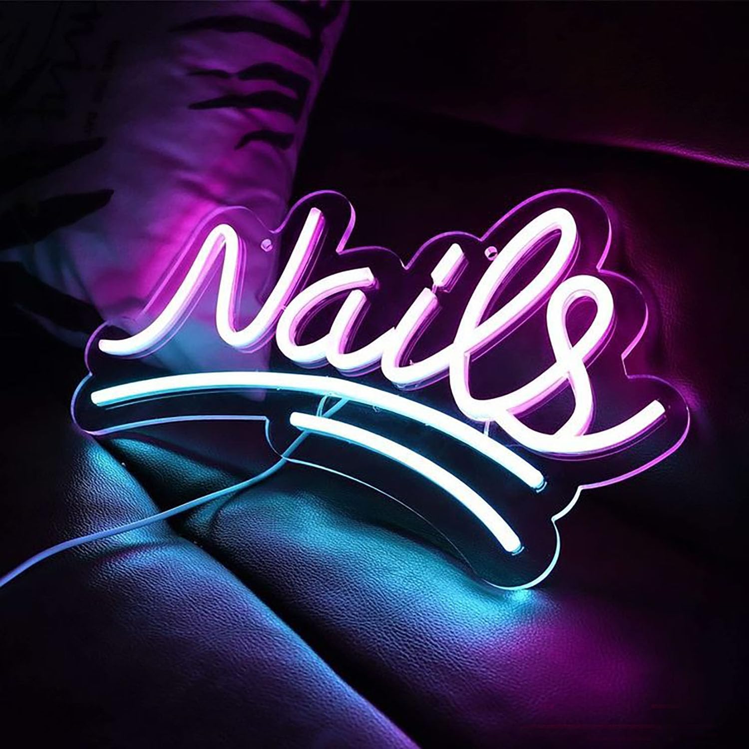 Nail Salon HKT Hair Washing, Cutting and Styling Combo LED Neon Sign for Wall Decor USB Adjustable Brightness Living Room Bars Pub Club Gatherings Art Wall Decor