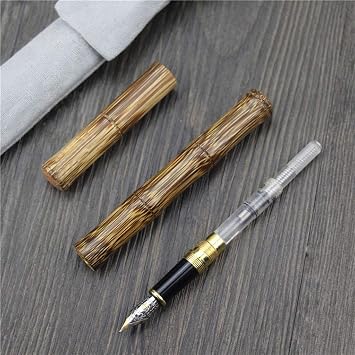 Handmade Bamboo Fountain Pen Ink Pen Art Fountain Pen F Nib Office Writing Gift