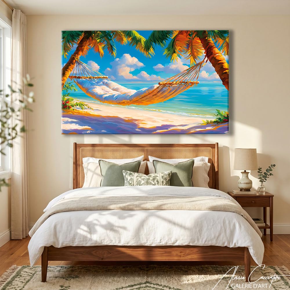 Alessio Cacciatore Quadro da spiaggia Paradisiaco – Poster decorativo da parete sul mare – Stampa su tela paesaggio natura – Quadro paesaggio mare tropicale – Decorazione da parete oceano, 40 x 30 cm