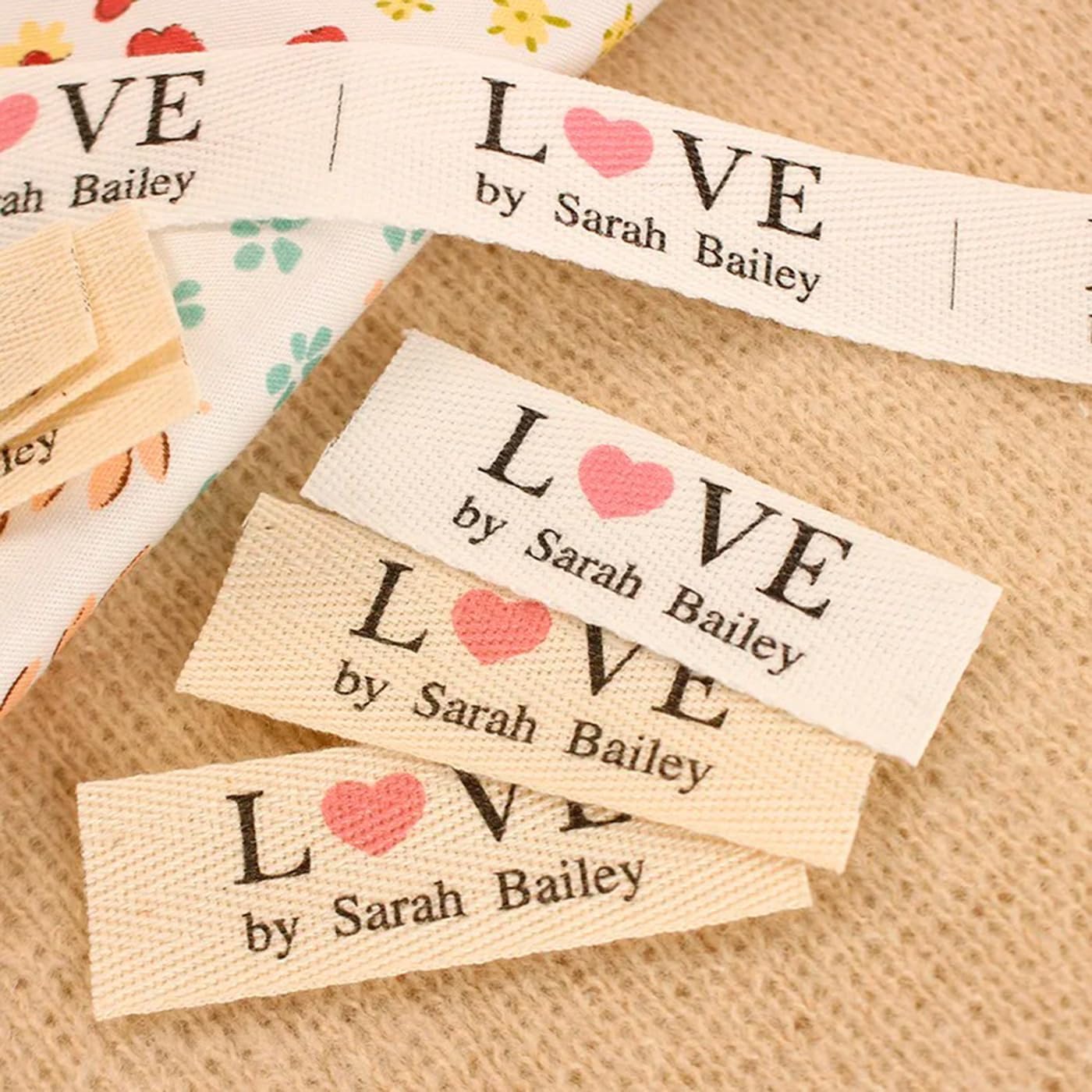 Cotton Label with Logo or Text, Sewing Accessories, Tags for Knitted Things, Custom,Personalizada, Handmade, Gift Tags (#6,100pcs)