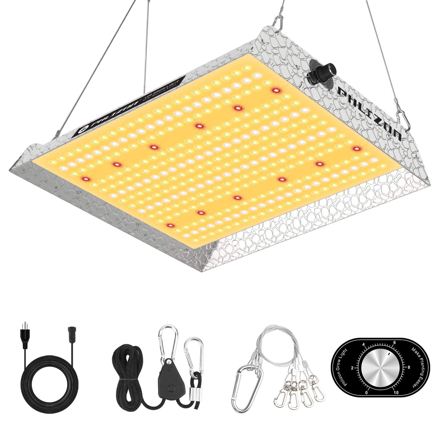 Phlizon 1000W LED Grow Light 2.5x2.5ft Coverage Sunlike Full Spectrum Grow Lamp Plants Growing for Hydroponic Indoor Seeding Veg and Bloom Greenhouse Growing Light Fixtures with 320PCS LEDs
