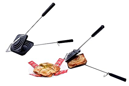 Vrishabh Grill and Toast Sandwich Maker with Non-Stick Cookware, (Pack of 1 Piece) Black.