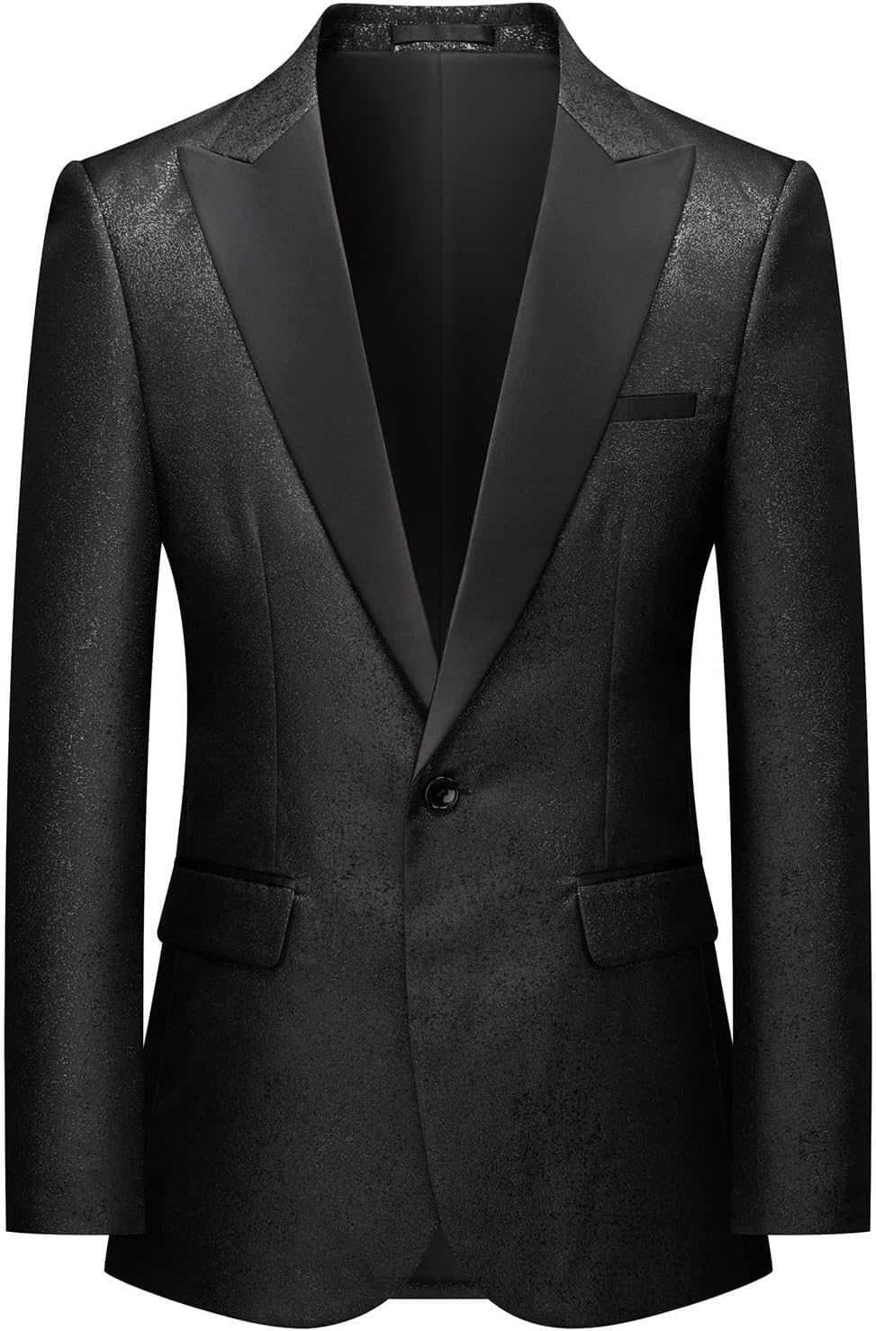 Luxurious Black Galaxy Wedding Suits for Men Blazer Shawl Lapel One Button Flap Pocket Evening Party Formal