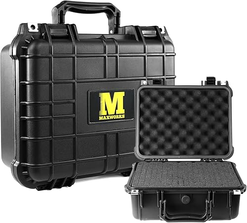Miniatura 10 de MaxWorks 51015 Funda rígida impermeable IP67 – Interior de espuma protectora, se adapta a artículos de 8.5 x 6 x 3.9 pulgadas – Almacenamiento