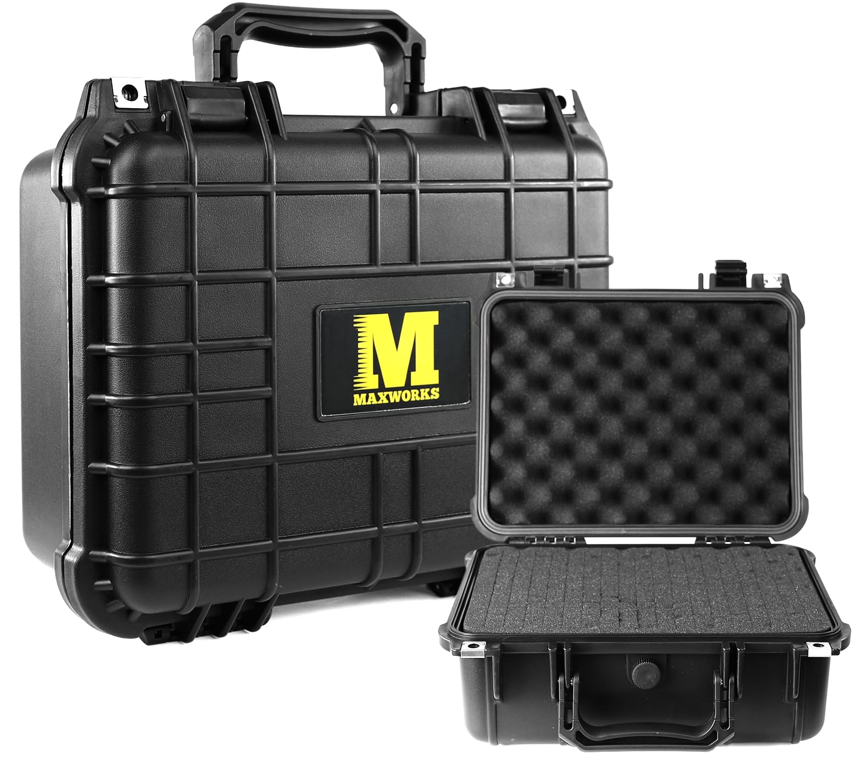 MaxWorks 51016 - Custodia protettiva impermeabile IP67 per fotocamera, multiuso, interno in schiuma, 30,7 x 23,4 x 13,2 cm, interno nero, esterno 34,5 x 29,2 x 14,5 cm, Nero, Custodia rigida