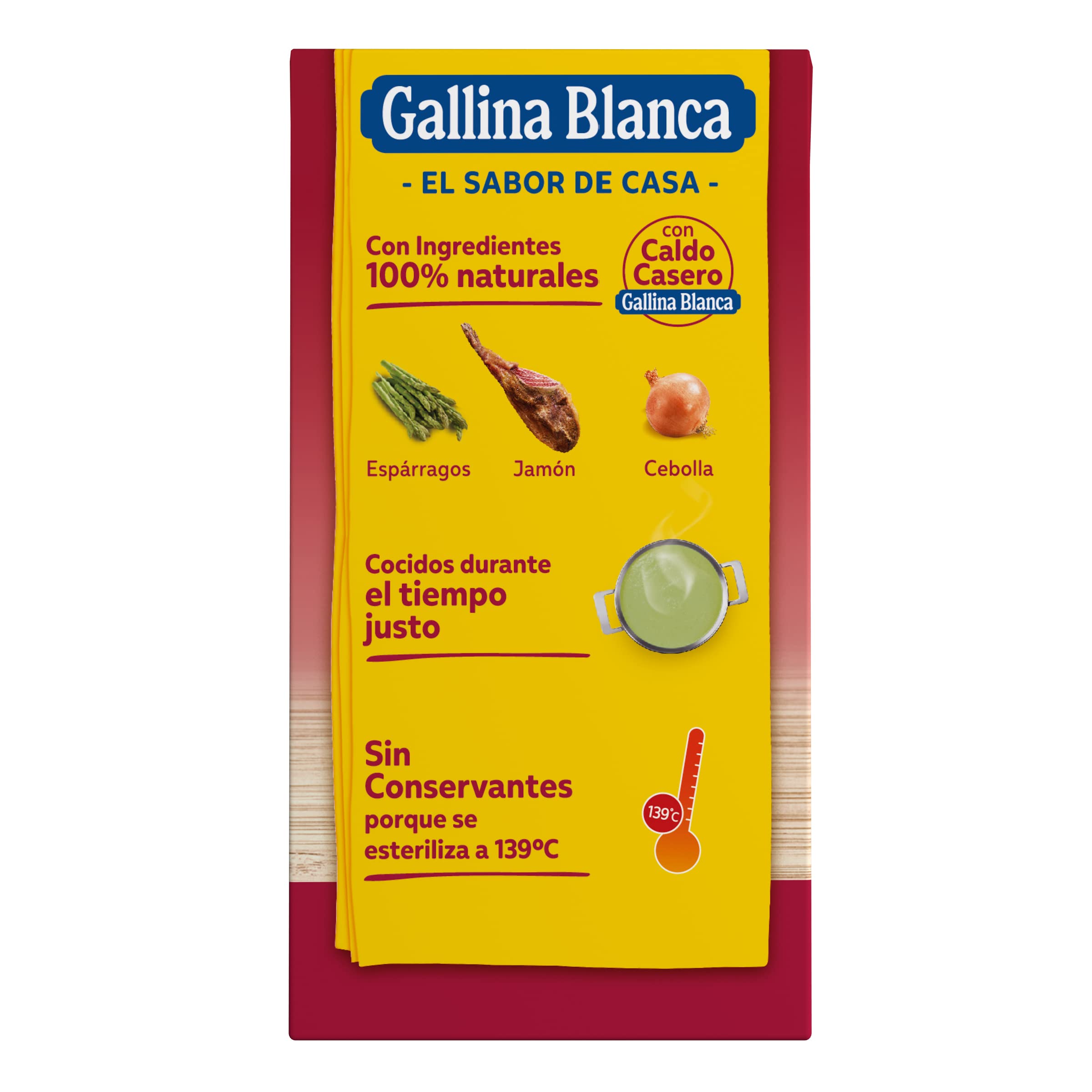 Gallina Blanca Crema Casera de Espárragos con Jamón 100% Natural Sin conservantes, 500 ml — view 4