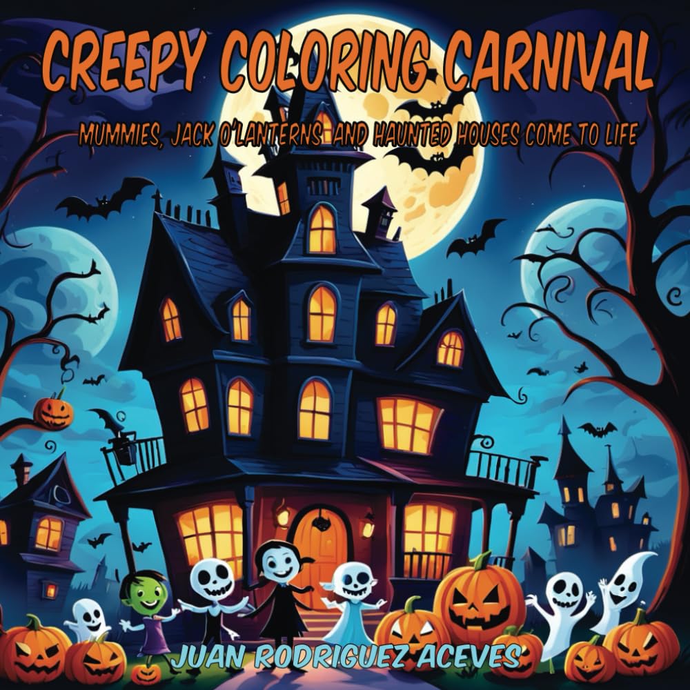 Livre de coloriage Carnival Creepy anti-stress pour surmonter l'anxiété grâce à Halloween