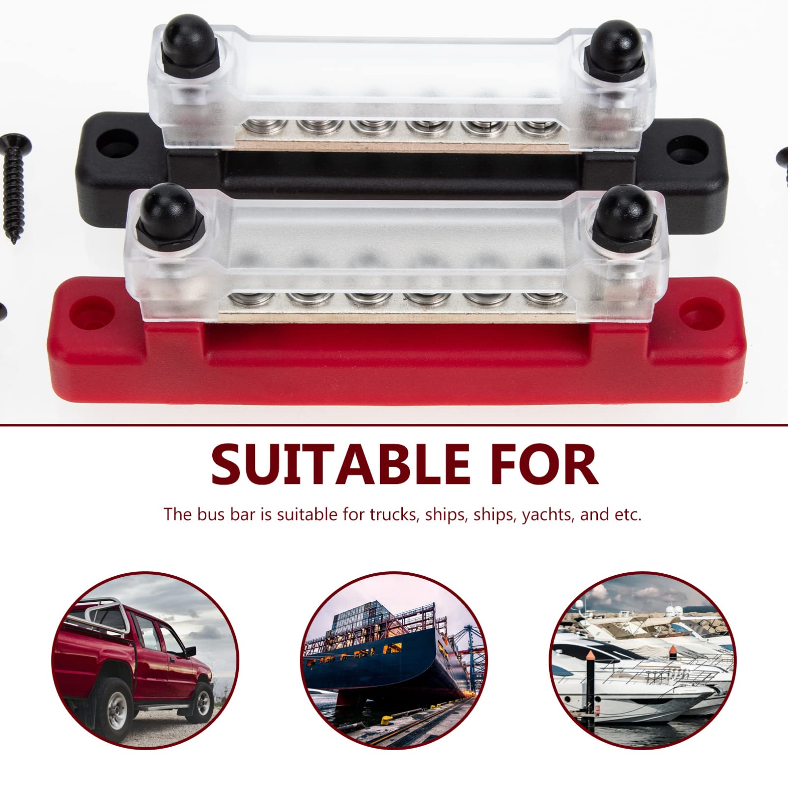 Stromverteilerblock M4x6 M6x2 aus Kupfer für Yacht und Truck
