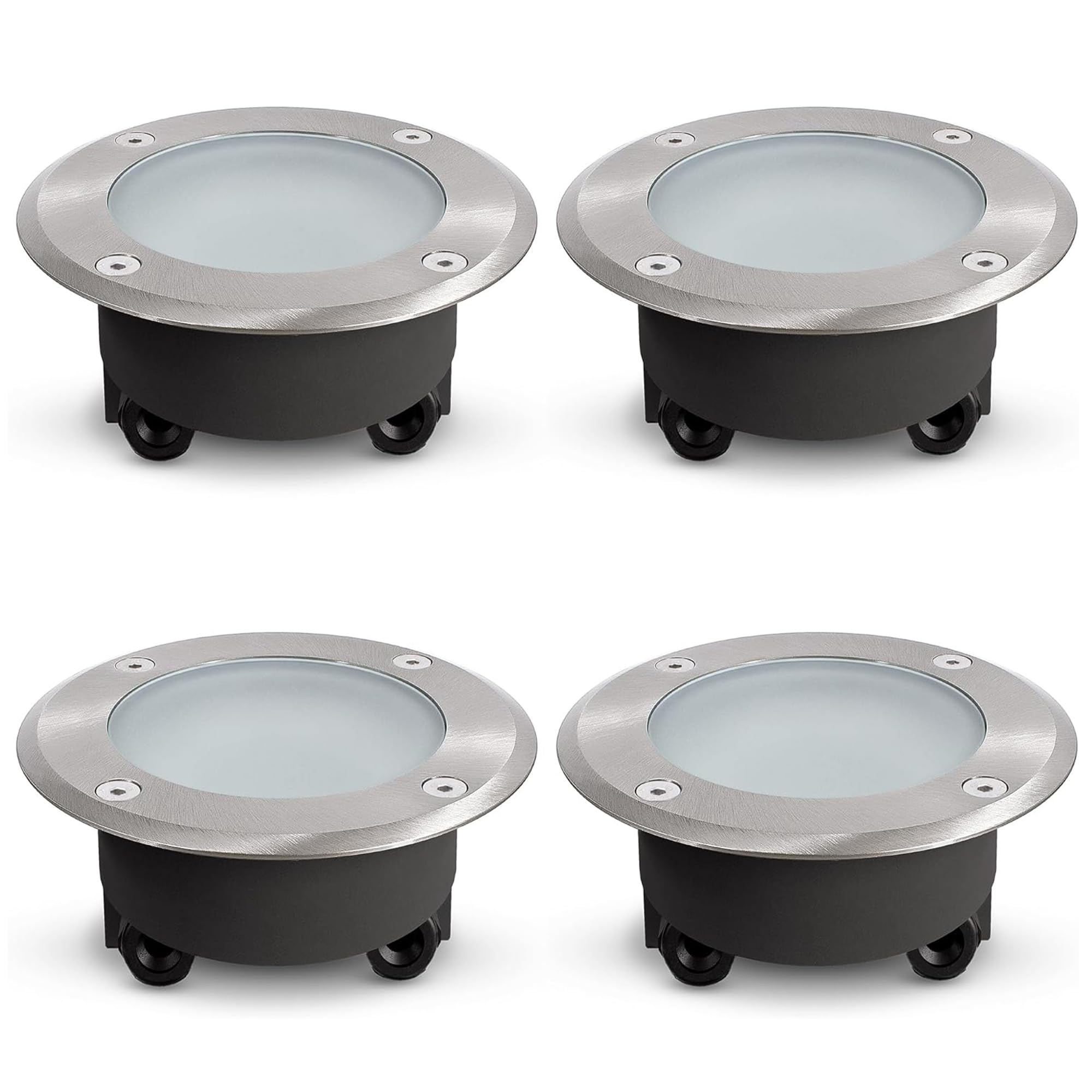 SSC-LUXon spot encastrable sol exterieur plat IP67 GX53 verre clair ou depoli befahrbar lot de 4 230V