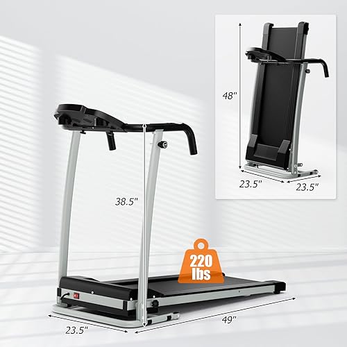 Miniatura 6 de Goplus Cintas de correr plegables para el hogar, caminadora plegable independiente con 12 programas preestablecidos, pantalla LCD ajustable,