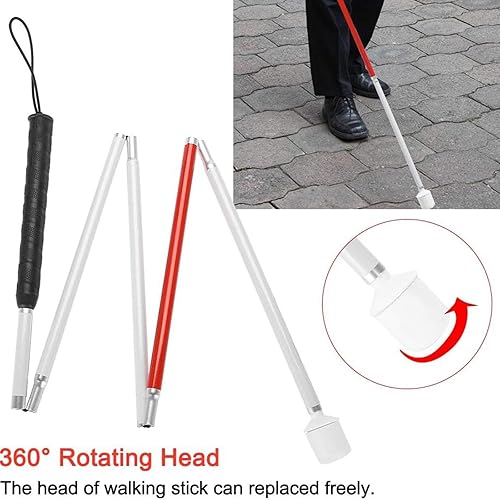 Miniatura 4 de Blind People - Bastón plegable de 54 pulgadas con función de iluminación y alarma para ciegos y con discapacidad visual