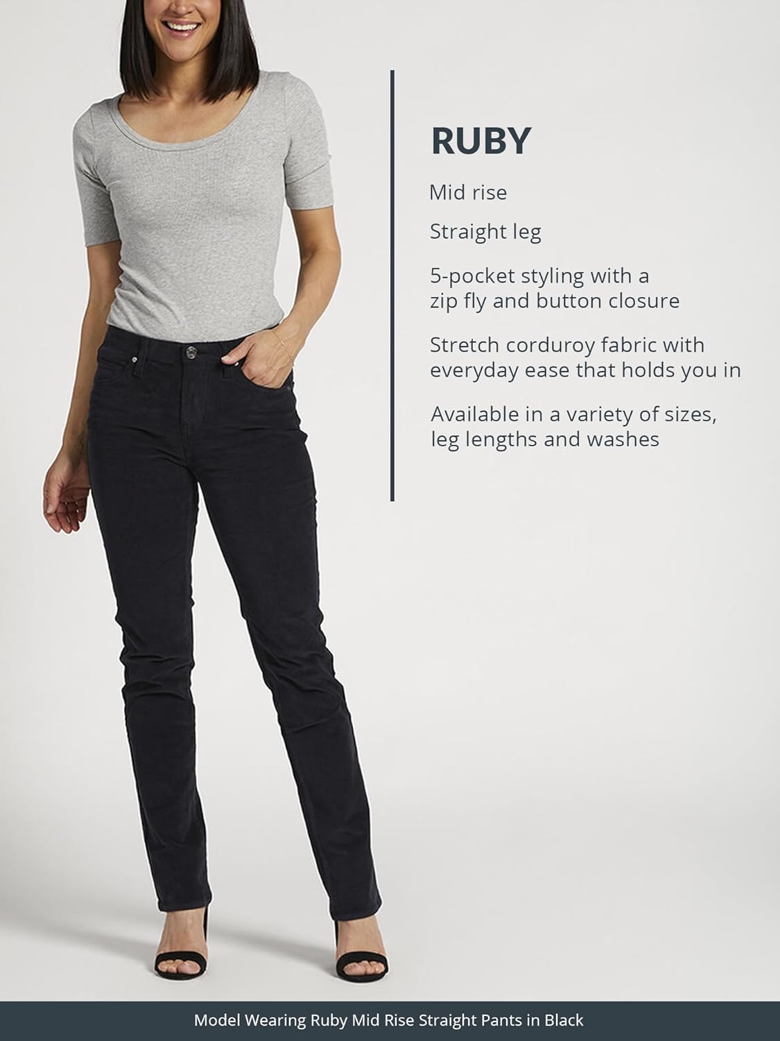 Jag Jeans Womens Ruby Mid Rise Straight Leg Pants - Image 4