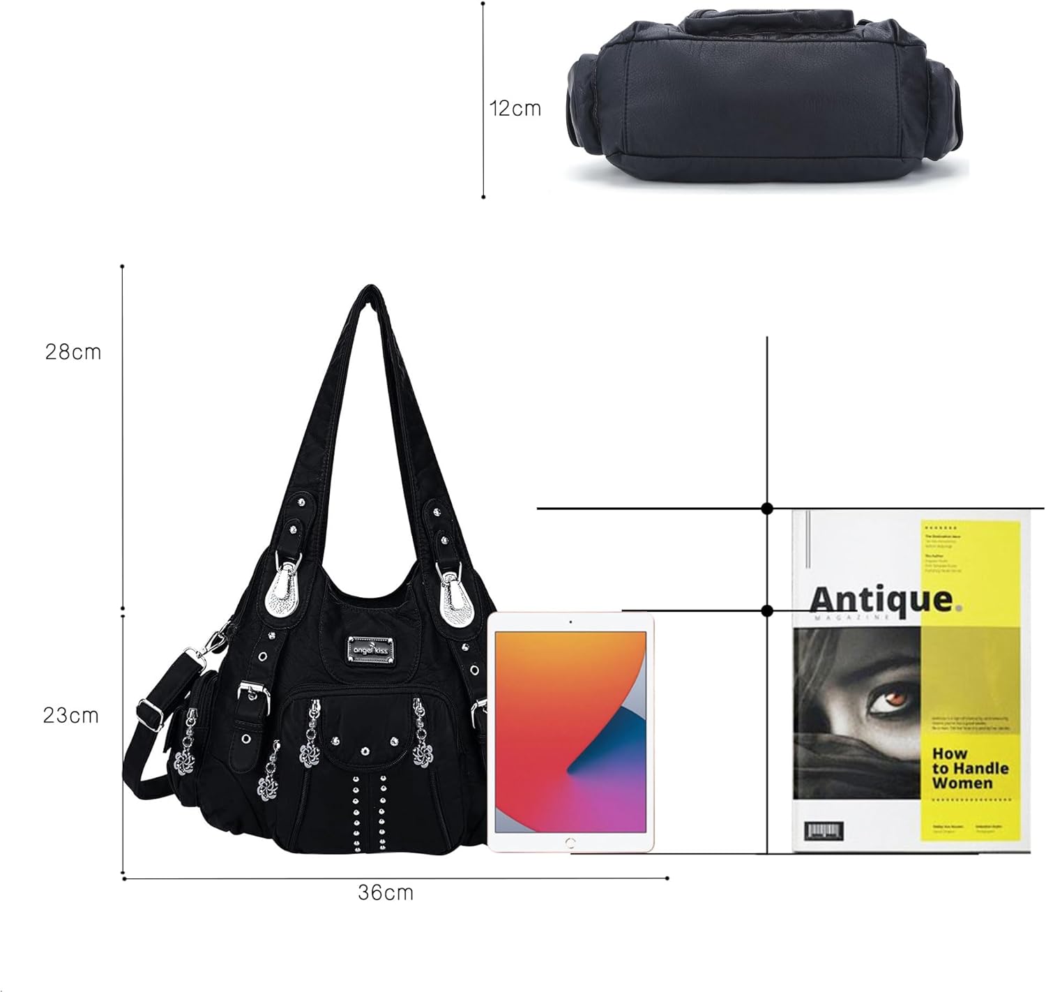 Angel Kiss Purses for Women Soft PU Leather Large Hobo Bags for Women Shoulder Bag | Soft, PU Leather, Large, Soft, PU Leather, Large - Image 2