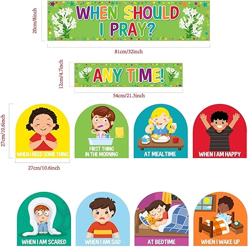 Miniatura 2 de Juego de decoración de tablón de anuncios para aula, decoración religiosa para aula y escuela dominical para fiestas, escuela, aula, puerta, tablón