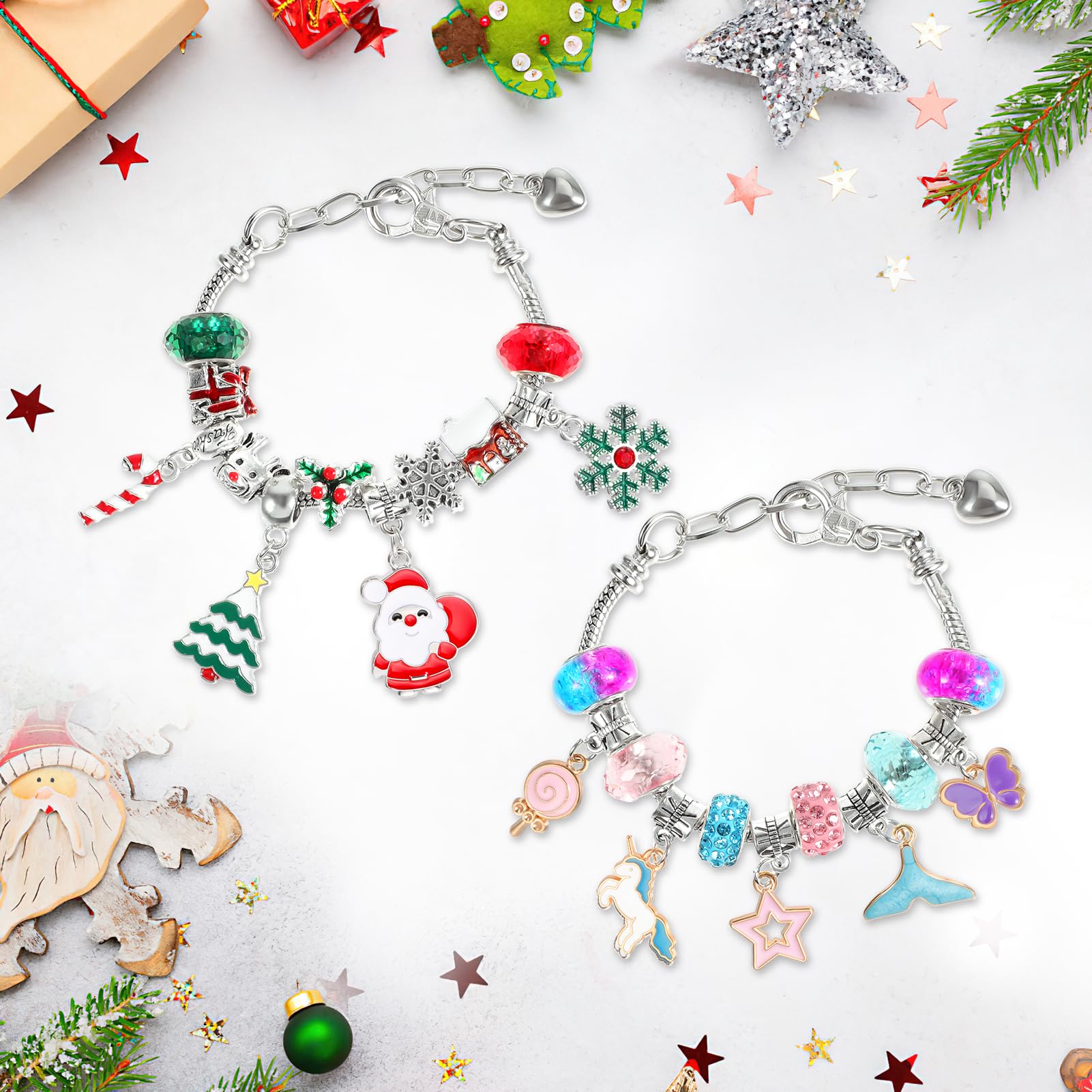 Calendario De Adviento Joyas 2025 Para Niñas – 24 Sorpresas DIY Para Crear Pulseras Y Collar, Regalo Ideal De Navidad Para Niñas De 5 A 12 Años