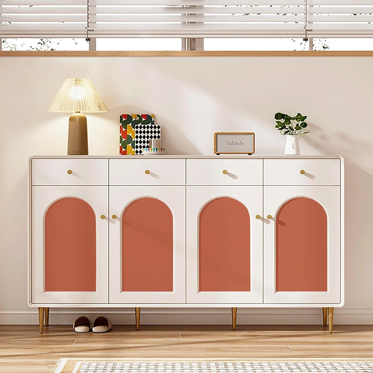 Yun-aeon Burnt Orange Textured Peel and Stick Wallpaper 15.7" × 480" Removable Waterproof Contact Paper for Cabinets and Drawers Vinyl Self Adhesive Wall Paper Decorative for Bedroom Bathroom