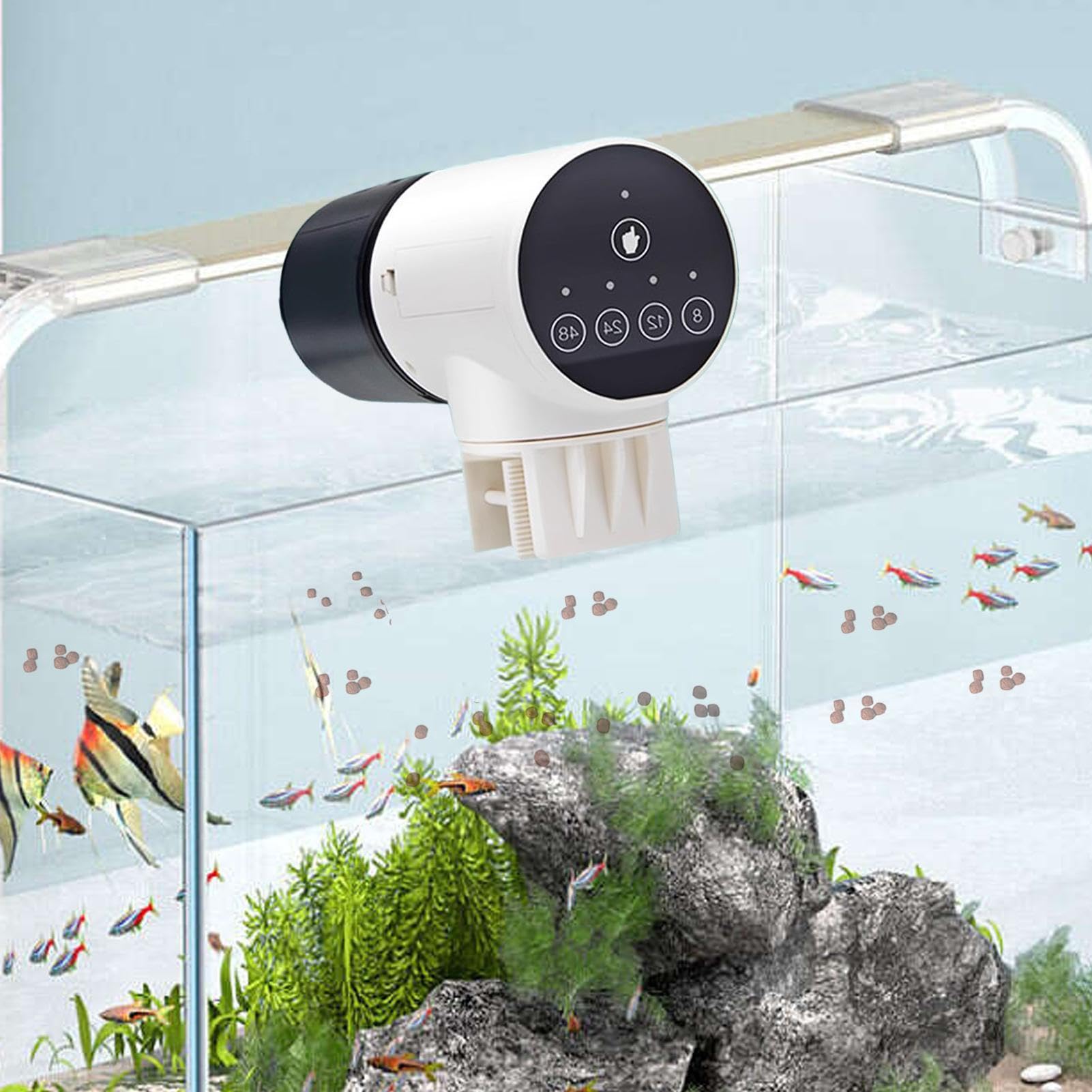 Distributore di cibo per acquario a 3 velocità di grande capacità