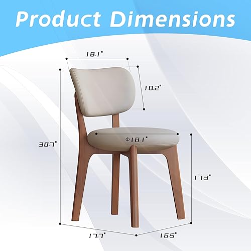 Miniatura 2 de Juego de 2 sillas de comedor modernas, de mediados de siglo, cómodas sillas laterales tapizadas de madera maciza, adecuadas para cocina y comedor,