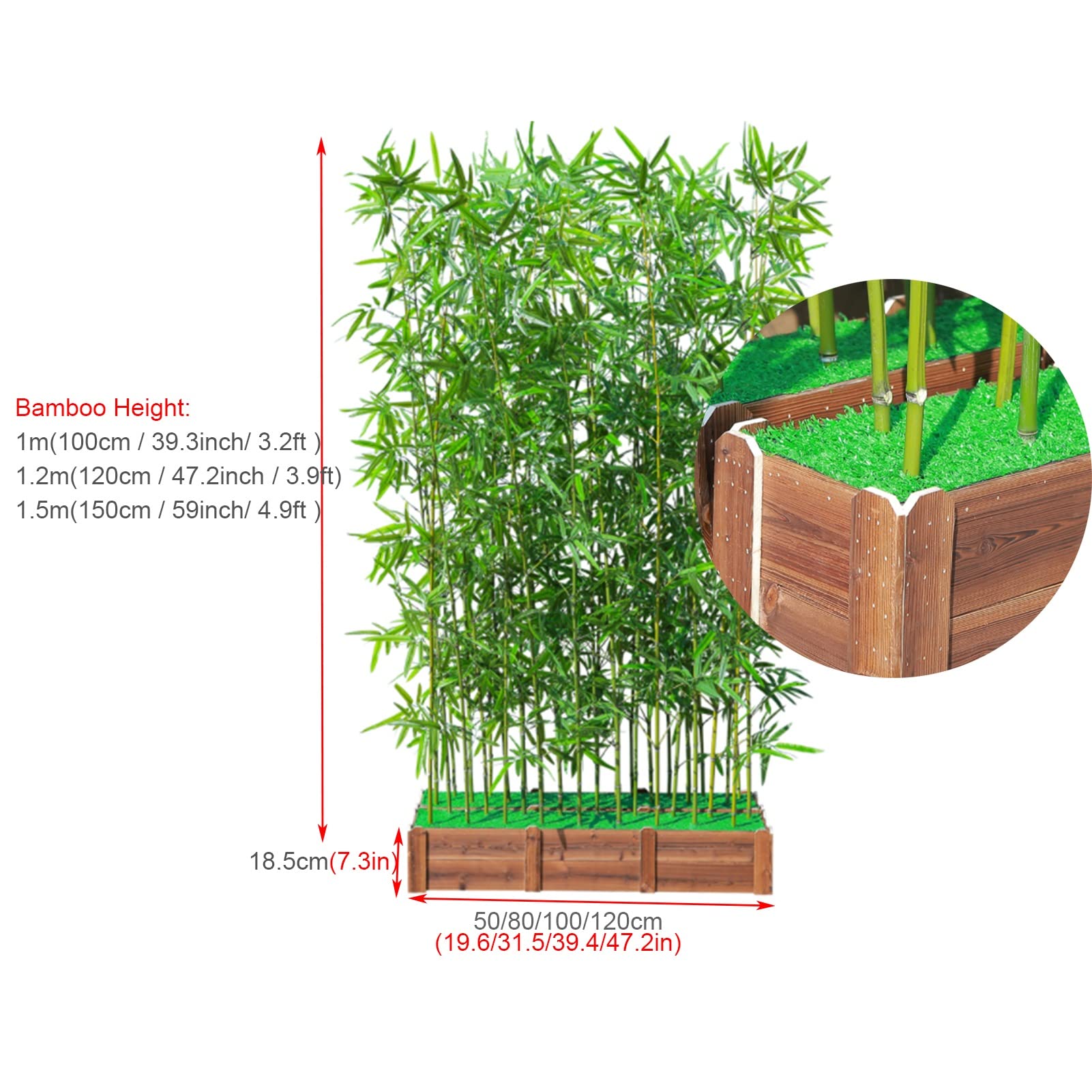 Valla de privacidad de bambú artificial, separador de habitación independiente para patio, jardín, patio, terraza, decoración duradera para el hogar y el paisaje