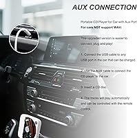 Vista 9 de Reproductor de CD portátil externo para coche, reproductor de CD de coche Plug and Play con puerto USB, puerto AUX, reproductor USB universal