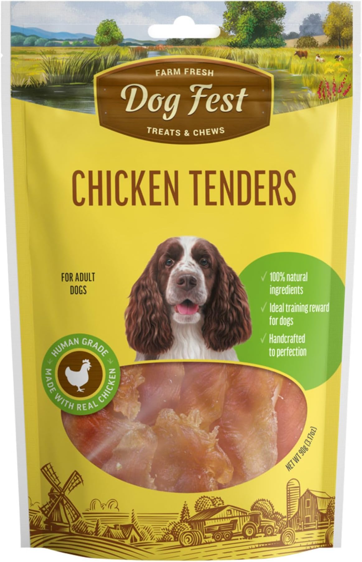 x Dogfest Chicken Tenders, Dog Treats-90g|Made with Natural Ingredients|0% Artificial Flavors, Colours or Preservatives|Main Ingredient is Meat|Select Grade|for All Adult Breeds