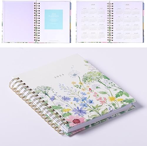 Miniatura 7 de 2024 Eccolo Spiral Agenda Planner, Watercolor Garden, Weekly & Monthly Views, 12 Months, Sticker Sheets, Inspiring Graphics and Quotes (7.75 x 8.75,