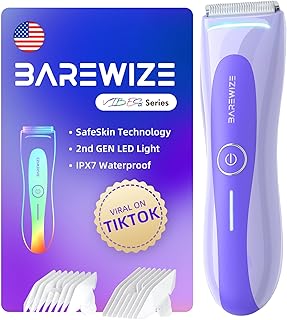 Bikini Trimmer for Women, Electric Shaver for Women | LED Light, IPX7 Waterproof, USB-C Rechargeable, Ceramic Blade | Electric Razors for Women, Pubic Hair Trimmer Women (Violet Haze)