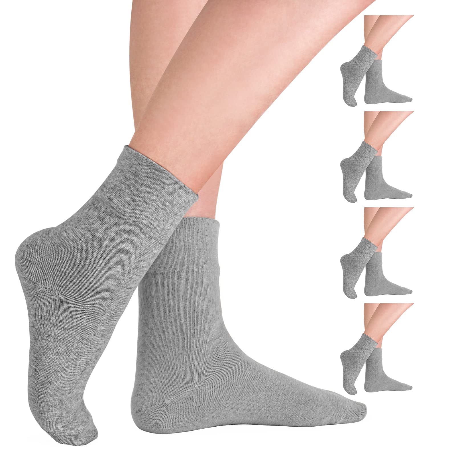 FreshFeel Women's Diabetic Socks – Non-Binding Loose Top, Soft Cotton Rich, Breathable – 3 Pairs (UK 4-7)
