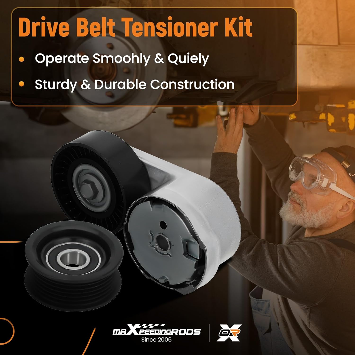 maXpeedingrods Drive Belt Tensioner With Idler Pulley for Chrysler Town & Country 2011-2016 & Dodge Challenger, Charger, Durango, Grand Caravan, Journey & Jeep Grand Cherokee & Ram 1500, C/V