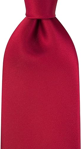 Vista 218 de KissTies Juego de corbatas de satén para hombre + pañuelo de bolsillo Rojo