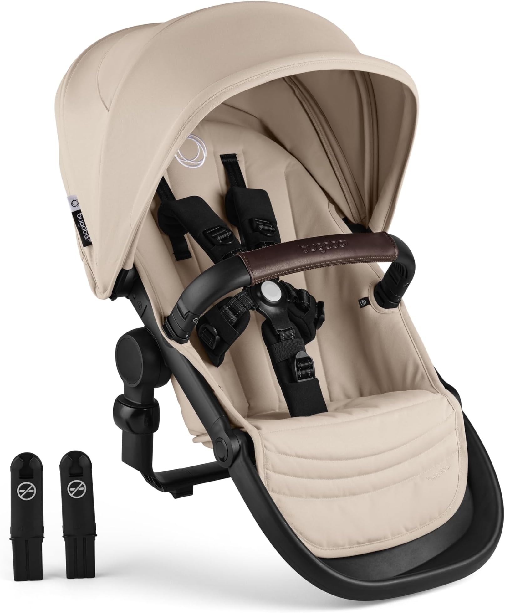 Kangaroo Sibling/Second Seat – Desert Taupe | Converts Kangaroo Stroller to Double | UPF 50+ Canopy, Adjustable Footrest, Reversible Toddler Seat