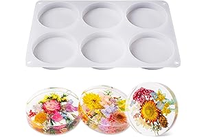 LET'S RESIN Coaster Resin Molds Silicone, Large 6 Cavity Extra Deep Round...