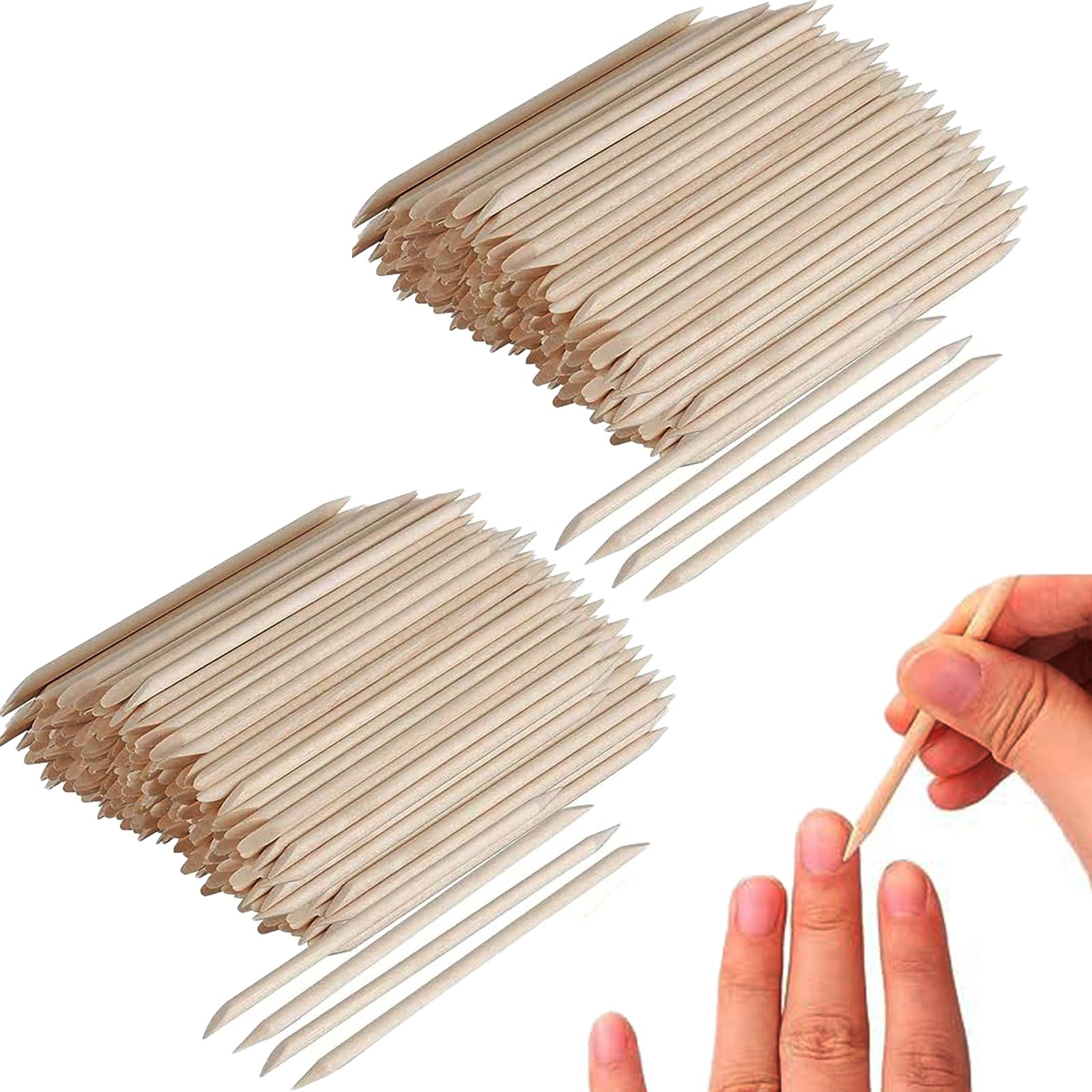 Bâtonnets cuticules bois orange pour manucure et pédicure 2000pcs - 7