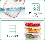 [10 Pack] Conteneurs en verre, contenants de stockage des aliments avec des lids hermétiquement, boîtes à déjeuner en verre